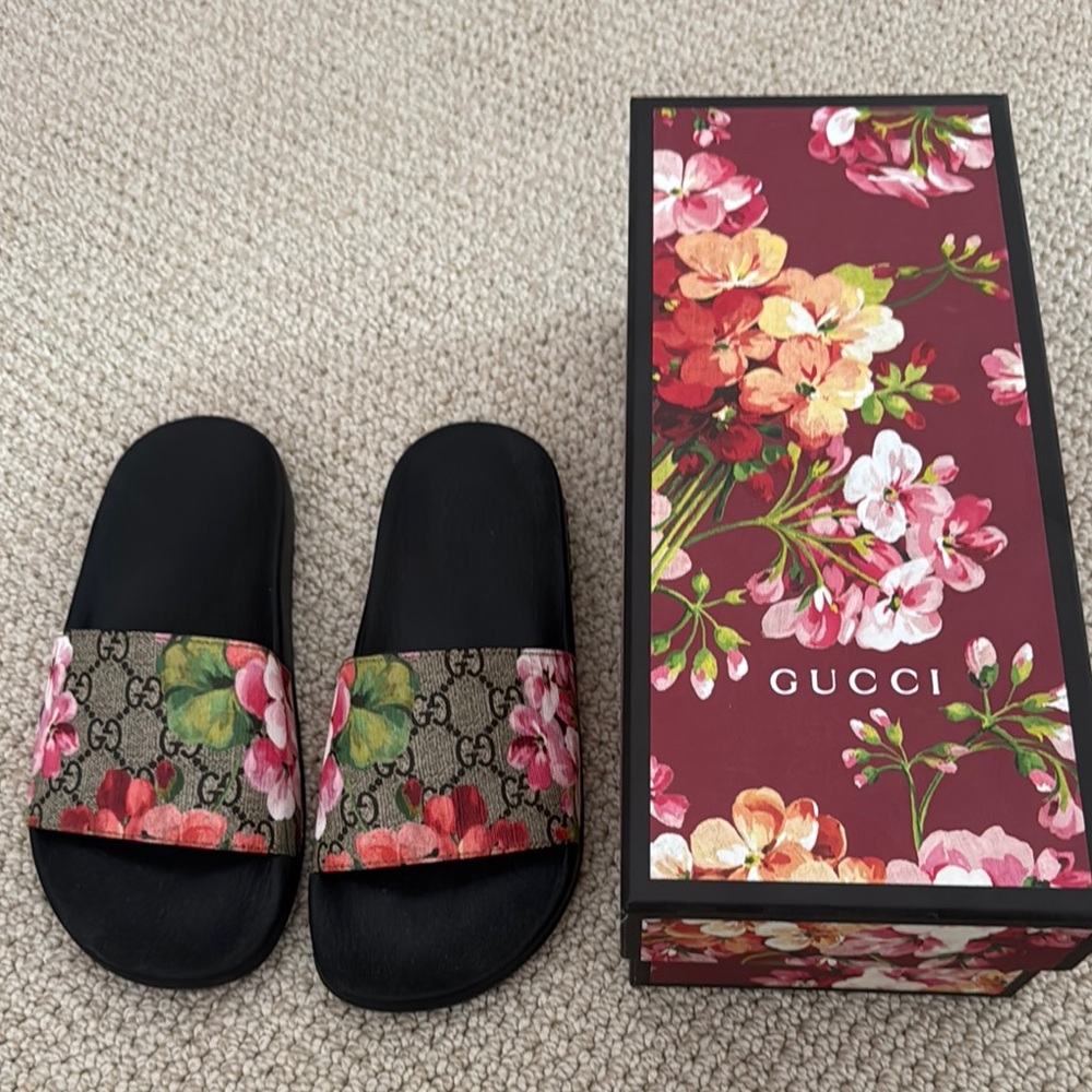 Gucci Floral Slide Sandals